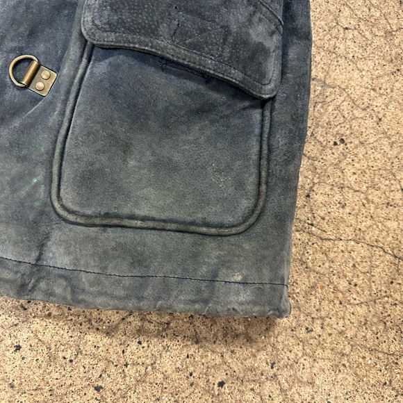 Rare VTG Braefair Leather New York Blue Hooded Jacket with Toggle Closures - Picture 5 of 9